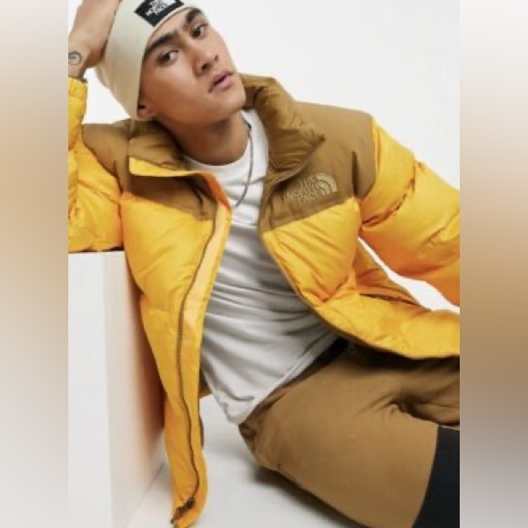 NWT North Face Puffer JacketEco Nuptse LE Mens Large Summit Gold Brown - Picture 1 of 9